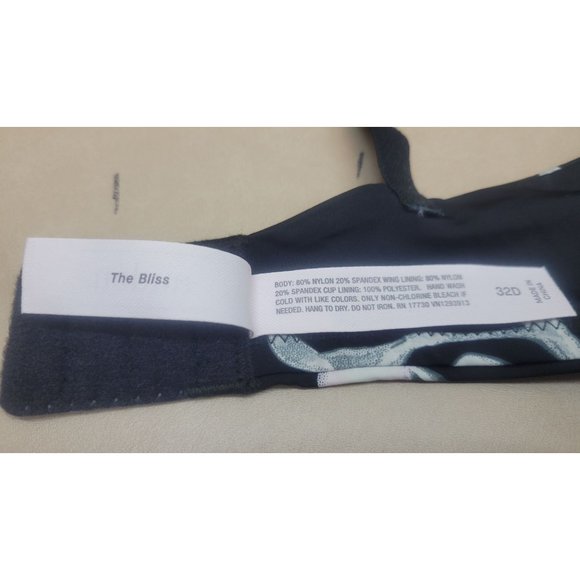 Women's Floral Print Bliss Lightly Lined Wirefree Bra Auden Black 32D - Picture 6 of 7